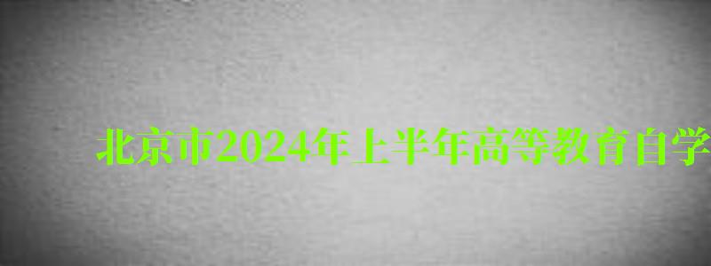 北京市2024年上半年高等教育自學考試本科畢業論文(設計)申...（2024年上半年北京自學考試計劃）