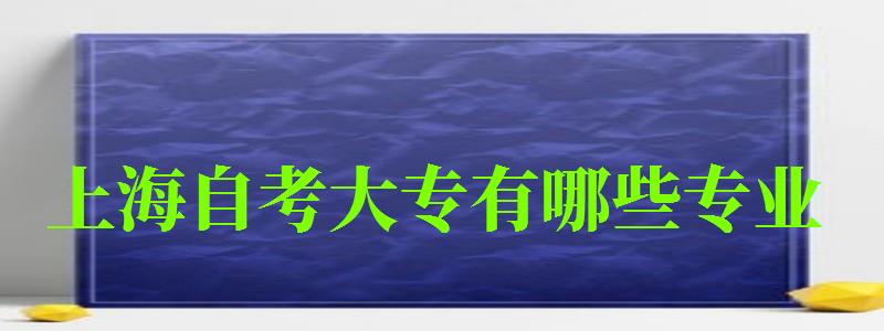 上海自考大專有哪些專業(yè)