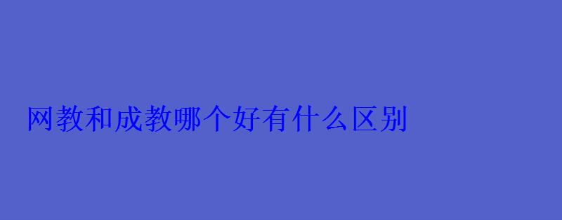 網教和成教哪個好有什么區別