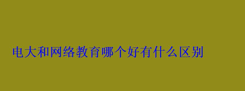 電大和網絡教育哪個好有什么區別