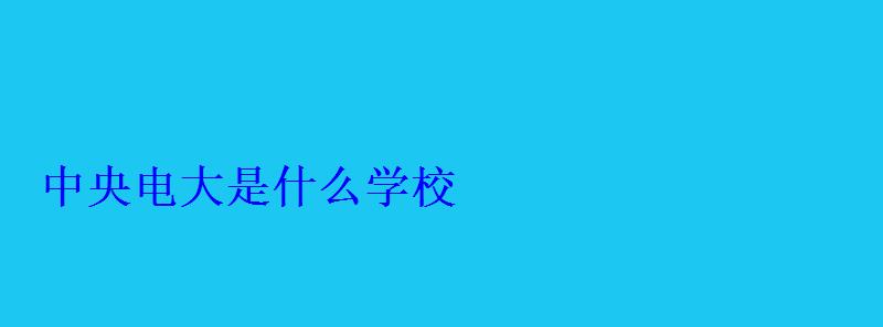 中央電大是什么學(xué)校