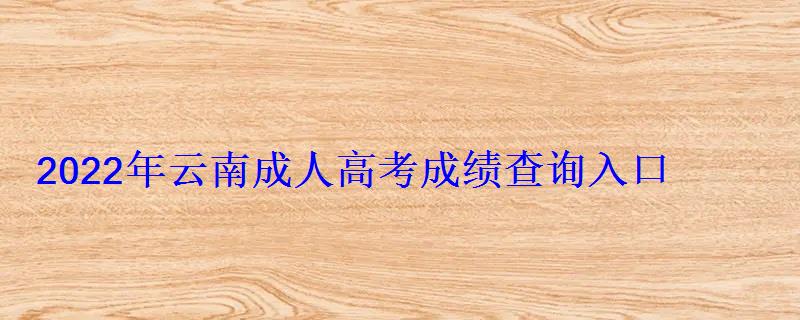 2022年云南成人高考成績查詢?nèi)肟? style=