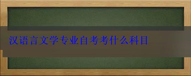 漢語言文學專業自考考什么科目