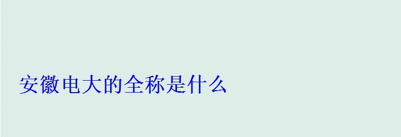 安徽電大的全稱是什么