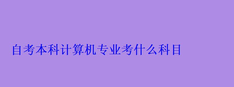 自考本科計算機專業考什么科目