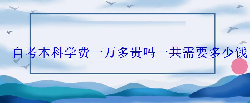 自考本科學費一萬多貴嗎一共需要多少錢