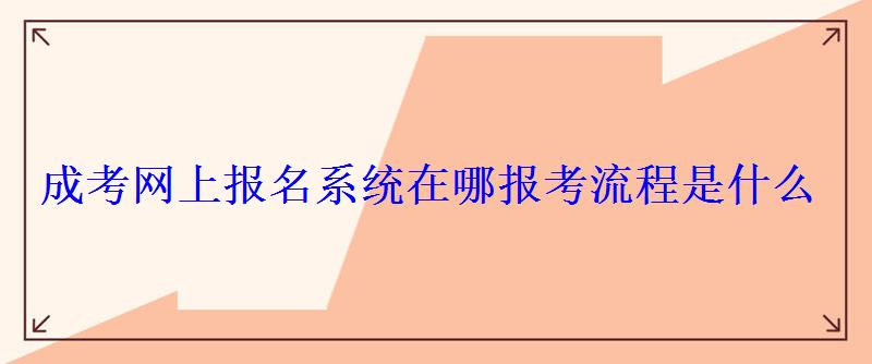 成考網上報名系統在哪報考流程是什么