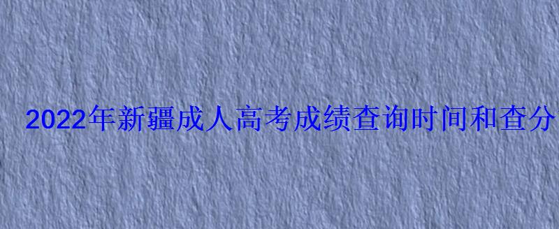 2022年新疆成人高考成績查詢時間和查分方式