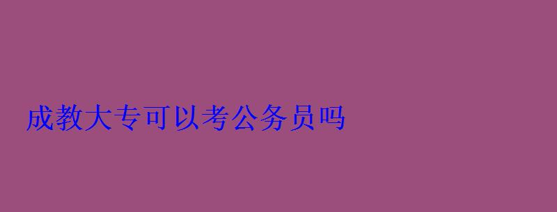 成教大專可以考公務員嗎