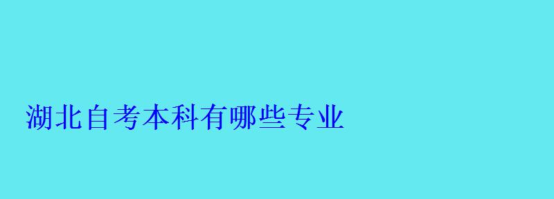 湖北自考本科有哪些專業(yè)