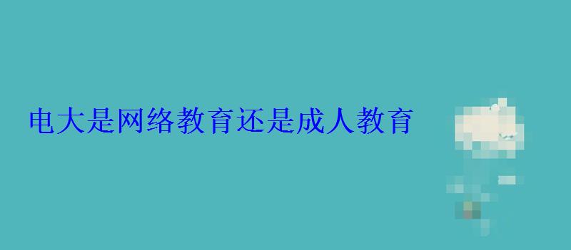 電大是網絡教育還是成人教育