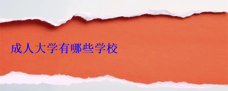 成人大學有哪些學校