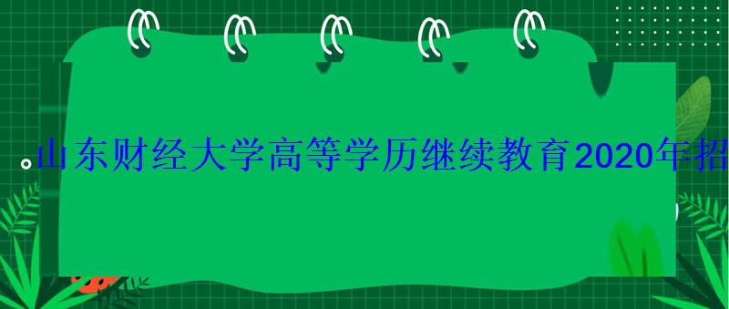 山東財(cái)經(jīng)大學(xué)高等學(xué)歷繼續(xù)教育2020年招生簡章