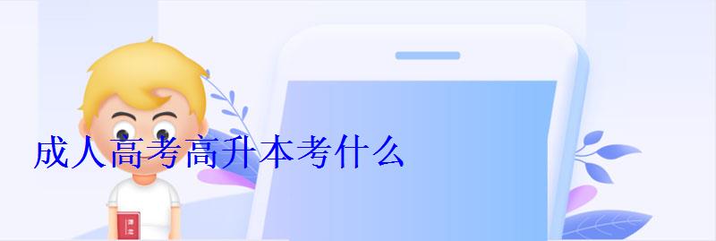 成人高考高升本考什么