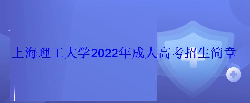 上海理工大學(xué)2022年成人高考招生簡章