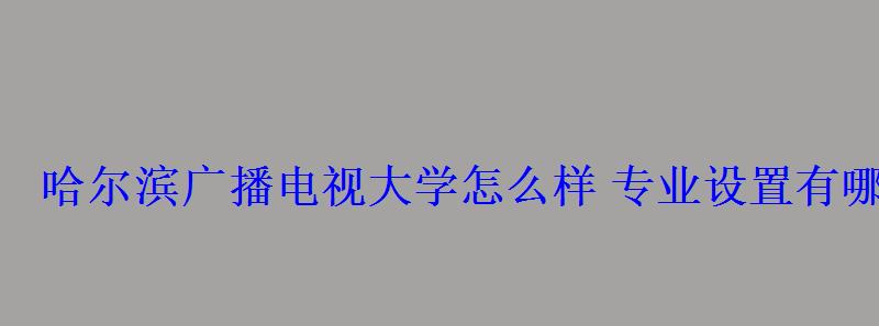 哈爾濱廣播電視大學(xué)怎么樣專業(yè)設(shè)置有哪些