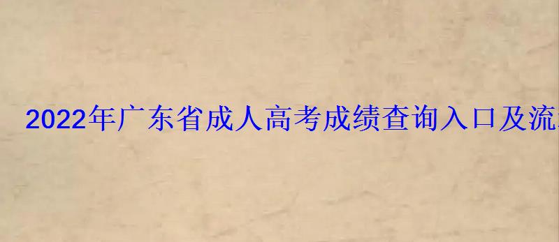 2022年廣東省成人高考成績(jī)查詢?nèi)肟诩傲鞒? style=