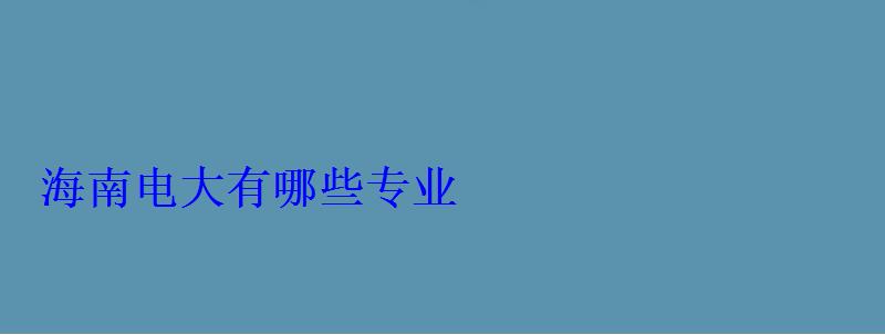 海南電大有哪些專業