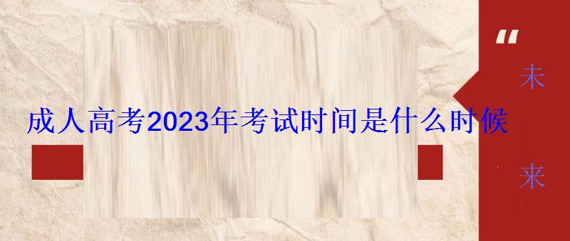 成人高考2023年考試時間是什么時候