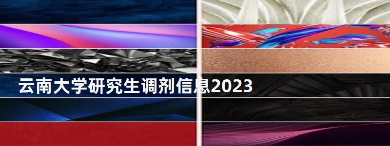 云南大學研究生調劑信息2023,云南大學研究生調劑