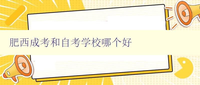 肥西成考和自考學校哪個好 比較肥西成考和自考學校的優(yōu)缺點