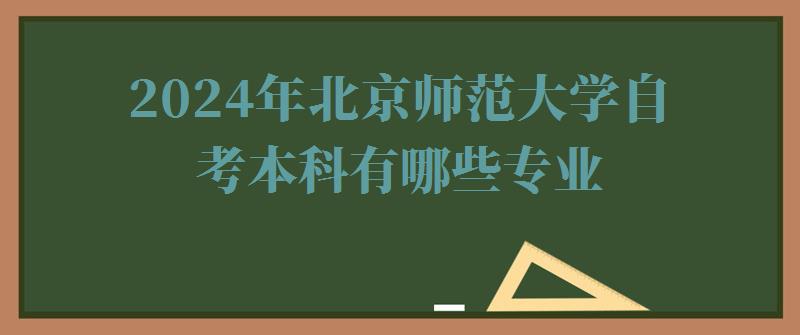 2024年北京師范大學自考本科有哪些專業