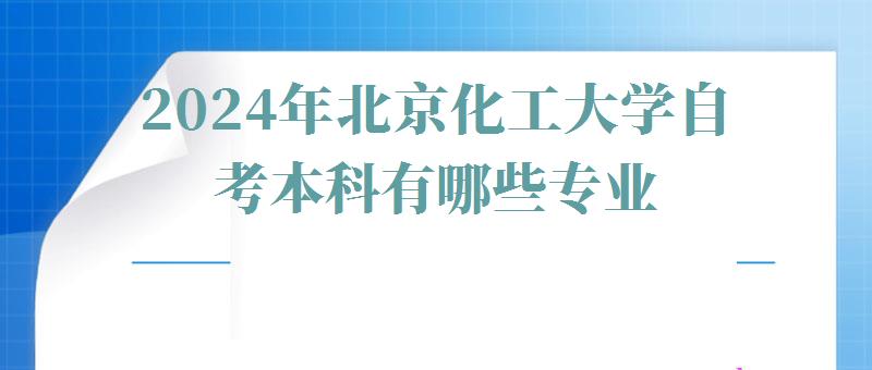 2024年北京化工大學自考本科有哪些專業