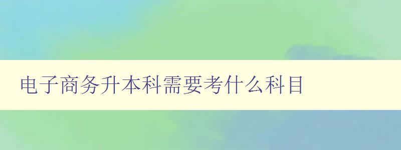 電子商務升本科需要考什么科目