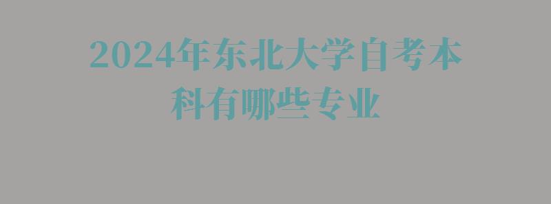 2024年東北大學(xué)自考本科有哪些專業(yè)