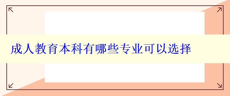 成人教育本科有哪些專業可以選擇