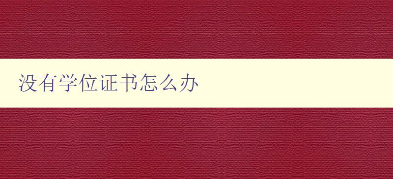 沒有學位證書怎么辦 提升職場競爭力的方法和建議