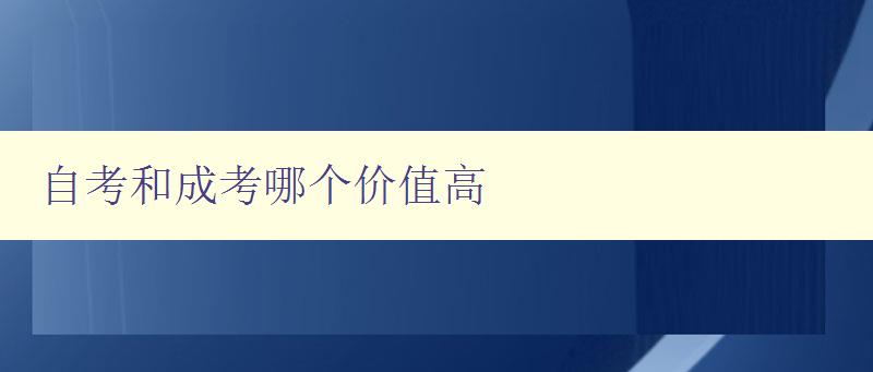 自考和成考哪個價值高 從就業和學歷角度分析自考和成考的優缺點