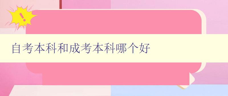 自考本科和成考本科哪個好 選擇自考還是成考，你需要知道的全在這里