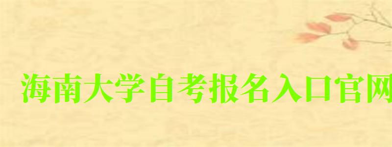 海南大學自考報名入口官網