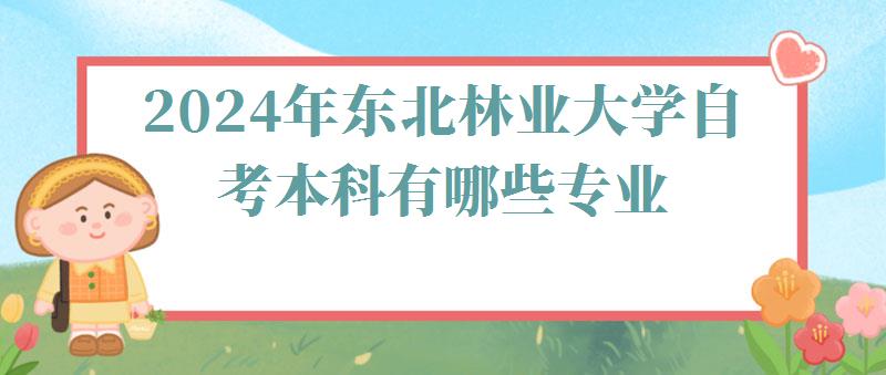 2024年東北林業大學自考本科有哪些專業