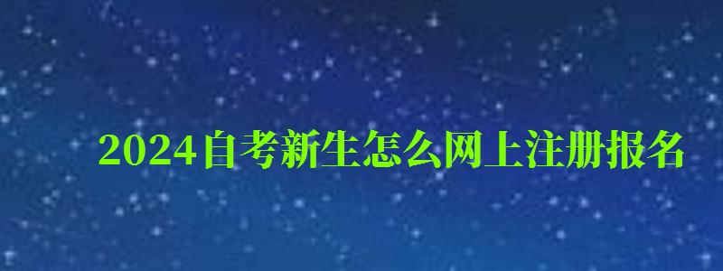 2024自考新生怎么網上注冊報名