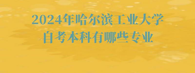 2024年哈爾濱工業(yè)大學(xué)自考本科有哪些專業(yè)