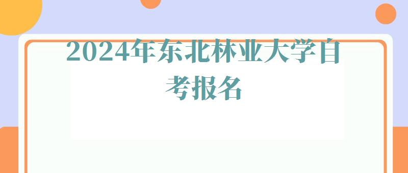 2024年東北林業大學自考報名