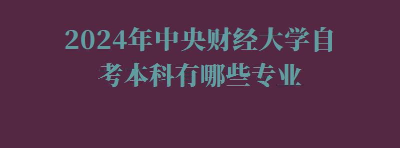 2024年中央財經大學自考本科有哪些專業