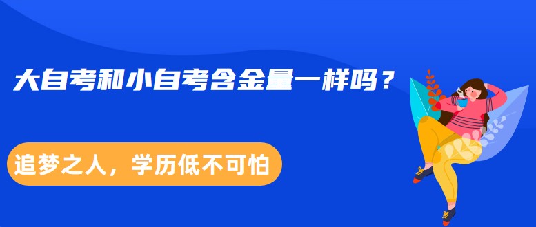 大自考和小自考含金量一樣嗎？