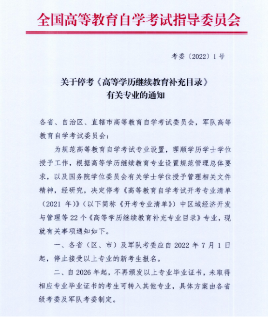 漢語言文學自考要停考？這些自考專業別錯過